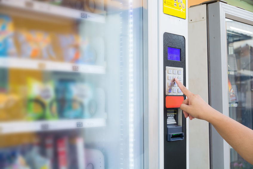 Vending machines offering free goodies.